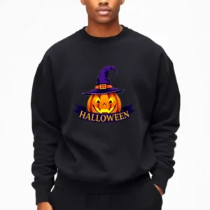 Halloween Wall Art Print With Witch Design Sweatshirt
